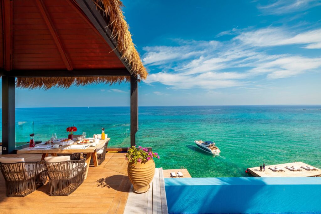 in villa dining porto zante villas 