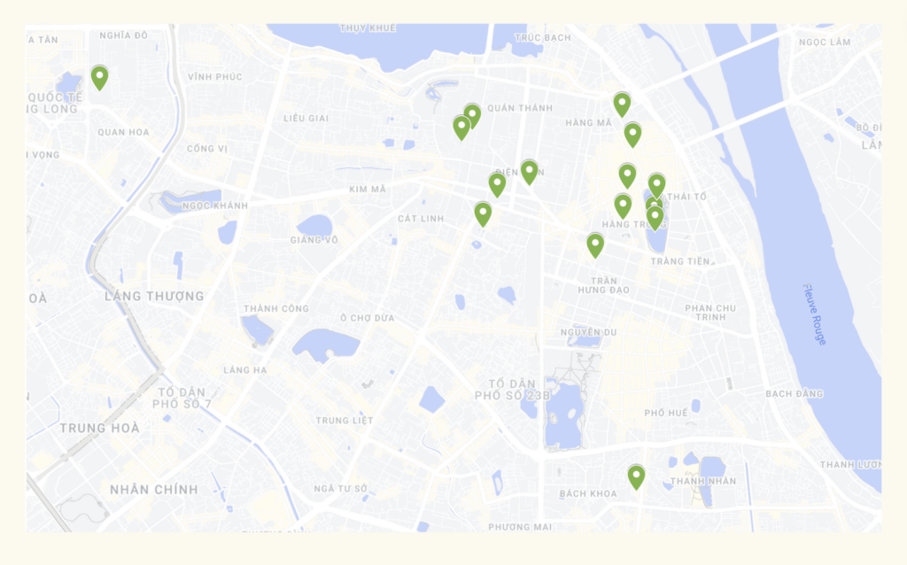 carte activités Hanoi