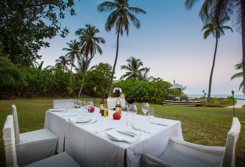 Dîner privé avec chef destination dining North Island Seychelles – voyage sur mesure aux Seychelles