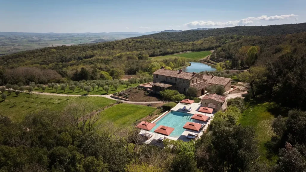Villa Agresto du Rosewood Castiglion del Bosco avec piscine privée et vue sur le Val d’Orcia, séjour luxe en Italie